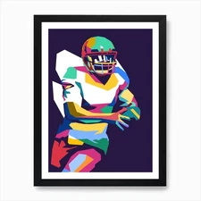 American Football Pop Art 17 Art Pr Framed Wall Art Poster Canvas Print Picture