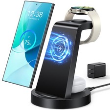 Wireless Charger for Samsung: 3 in 1 Charging Station Black