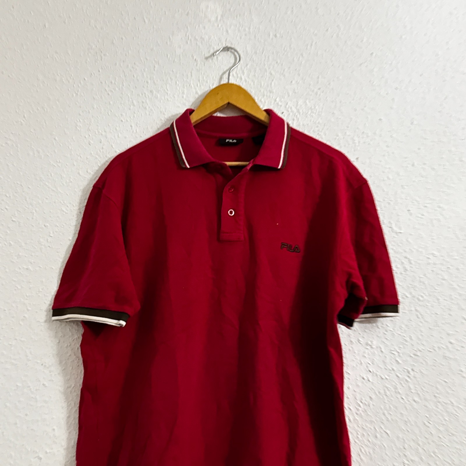 Vintage FILA Red Pique Polo Shirt - Size Large image 3