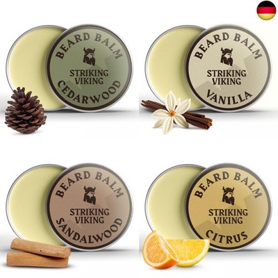 Striking Viking Bartbalsam 4 Pack - Vier 1 oz. Blechdosen - Bartbalsame