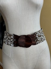 beaded wooden buckle belt