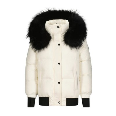 SCOTCH BONNET Teen Girls Puffer Chasty Jacket Coat Duck Down Fur Hooded Cream 14