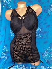 NWOT Dreamgirl Sexy Sheer Lace Strappy Cut Out Lingerie Garter Dress Gown 1X