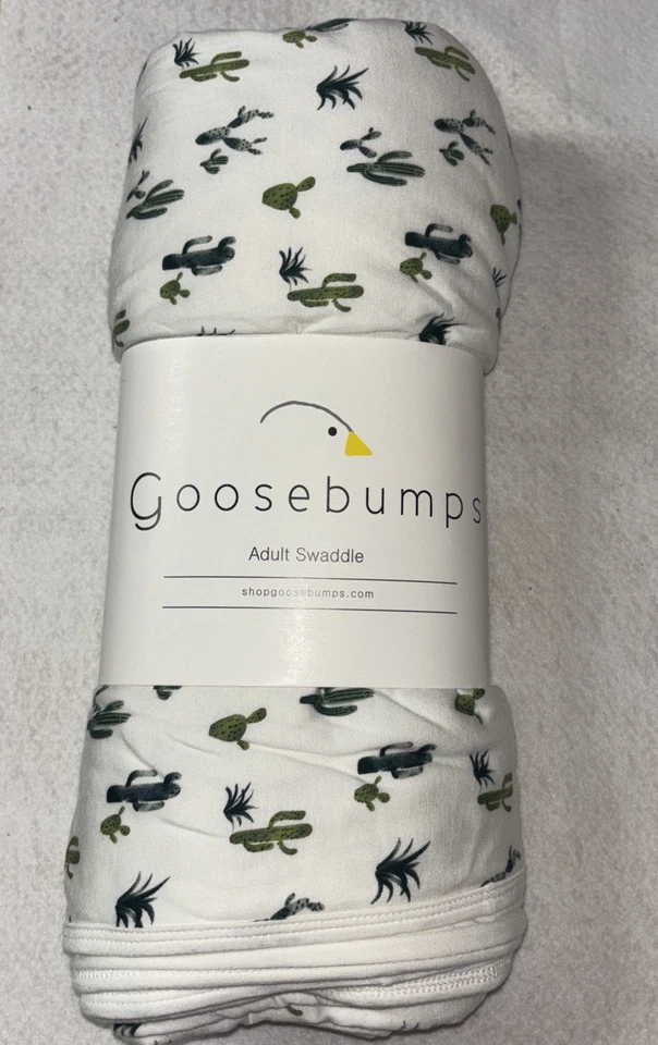 NUEVA envoltura piel de gallina para adultos - envoltura regular verde y blanca con cactus Foto 2 de 4