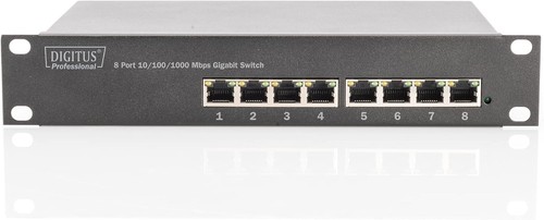 DIGITUS Gigabit Ethernet Netzwerk-Switch - 10 Zoll - 8 Ports - Unmanaged - Backp - 第 6/7 張圖片