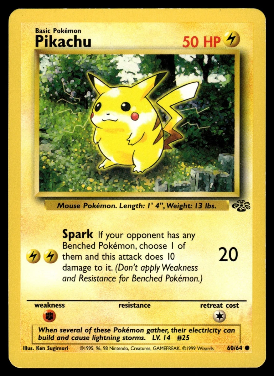 Pikachu Pokémon TCG Jungle Common Individual Collectible Card Game