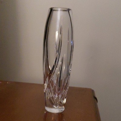 Marquis by Waterford Clear Crystal Cut Glass Vase Etched Decorative Irish