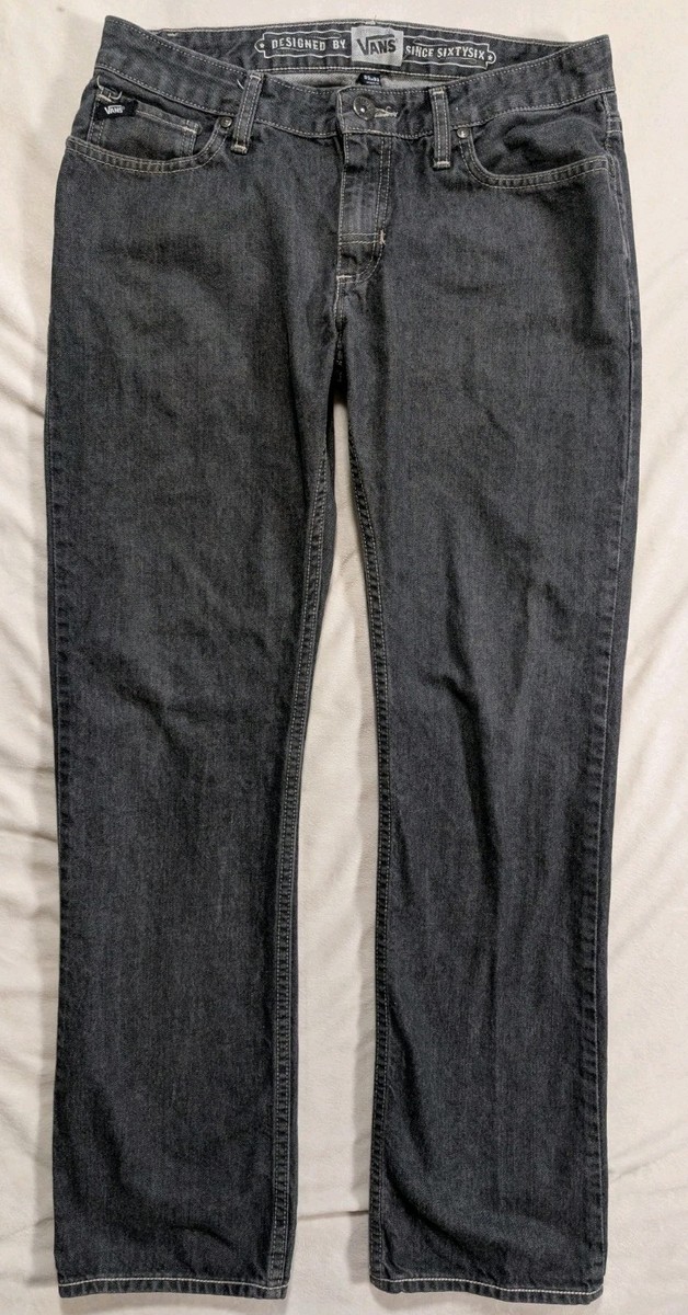 Vans Off The Wall Jeans Mens 30x31 Slim Straight Black Denim Skater Streetwear