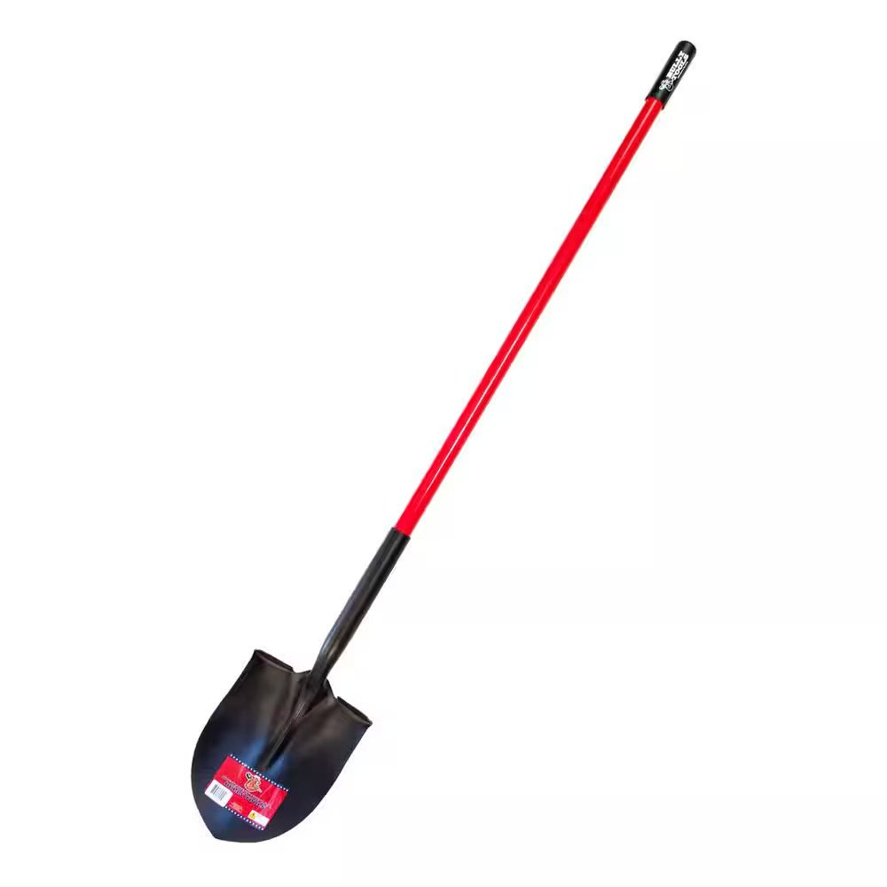 49.25 In. Fiberglass Long Handle 14-Gauge Steel round Point Shovel