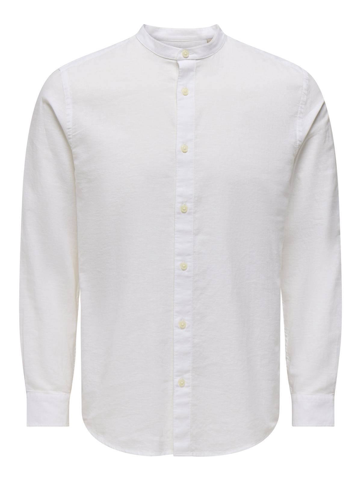 Only - Sons Caiden Shirt Solid Linen Koreanisch Wei - Gre S Bekleidung 10390₽