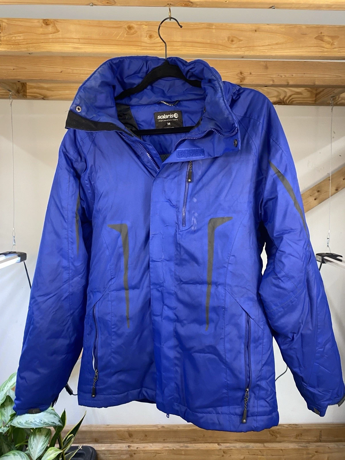 Solaris Men's Medium Blue Ski Jacket Snowboard Coat Hooded Waterproof Shell