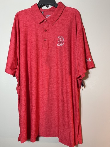 Boston Red Sox Under Armour Men’s Big & Tall Performance Polo Shirt Red 4XL New - Picture 4 of 10
