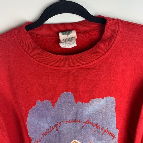 Vintage Christmas Gingerbread Graphic Print Pullover Sweatshirt Size Men's L - Picture 4 of 7