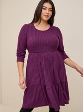 Torrid Skater Dress Ribbed Purple NWT New 5X
