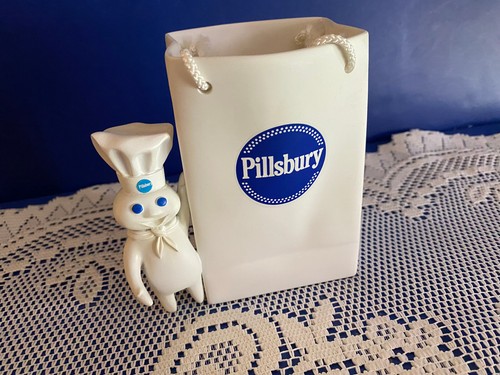 2004 Pillsbury Doughboy Counter Top/Desk Organizer Holder Pencil Ceramic Bag - Picture 2 of 4