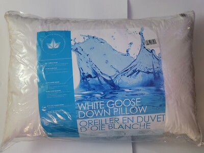 Canadian Down Feather Co White Goose Down Pillow, Queen