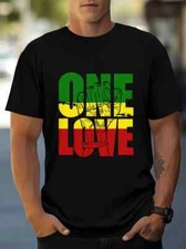 Tee Top Mens Bob Marley One Love Print Jamaican Reggae Rasta Inspired T-shirt