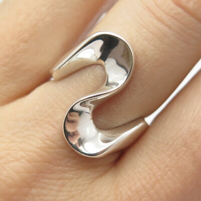 925 Sterling Silver Vintage Modernist Zig-Zag Ring Size 7 3/4 | eBay