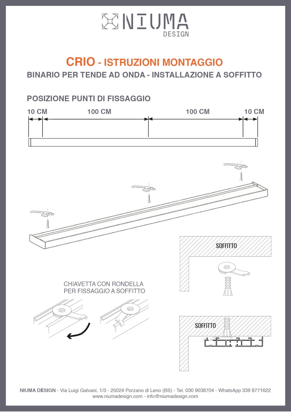 Binario per tende e sopratende arricciate a 2 canali - installazione a  soffitto - movimento tenda manuale (NO corda) - in alluminio dim. 9x1 cm,  completo per l'installazione (CM 320) : : Casa e cucina