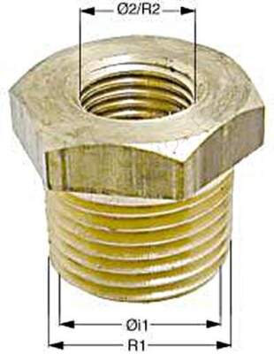 Brass Ms58 hexagon reducing nipple inside/outside thread 3/8''-1/4''