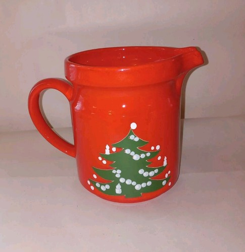 Vintage Waechtersbach Red Christmas Tree Pitcher West Germany 32 Ounce Germany - Picture 3 of 9