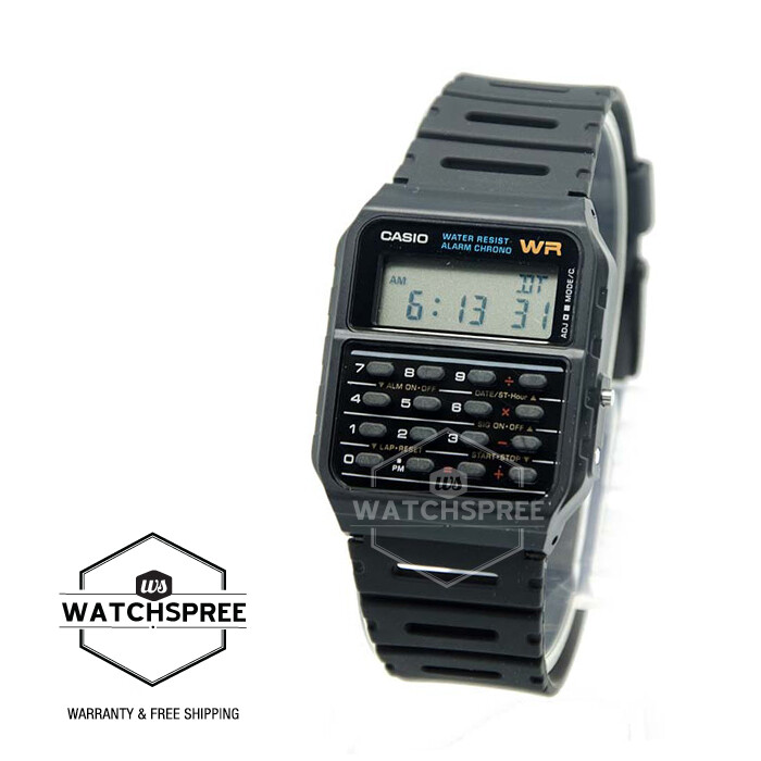 Casio Digital Vintage Calculator Black Resin Band Watch CA53W-1Z