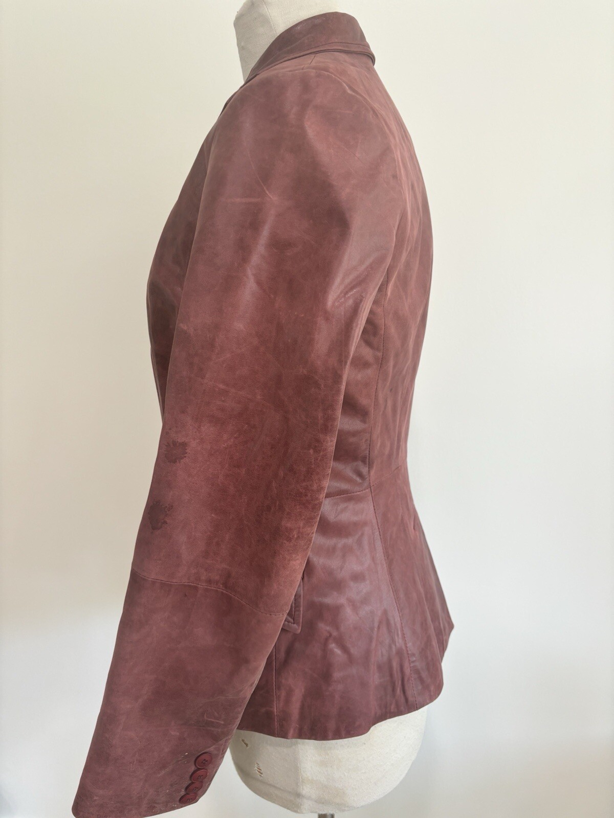 Zara Basic Burgundy, Leather Jacket / Blazer - image 3