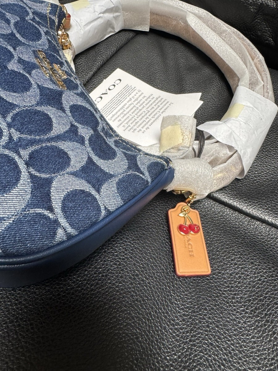 Coach Teri Mini Crossbody Bag In Signature Denim Gold/Natural