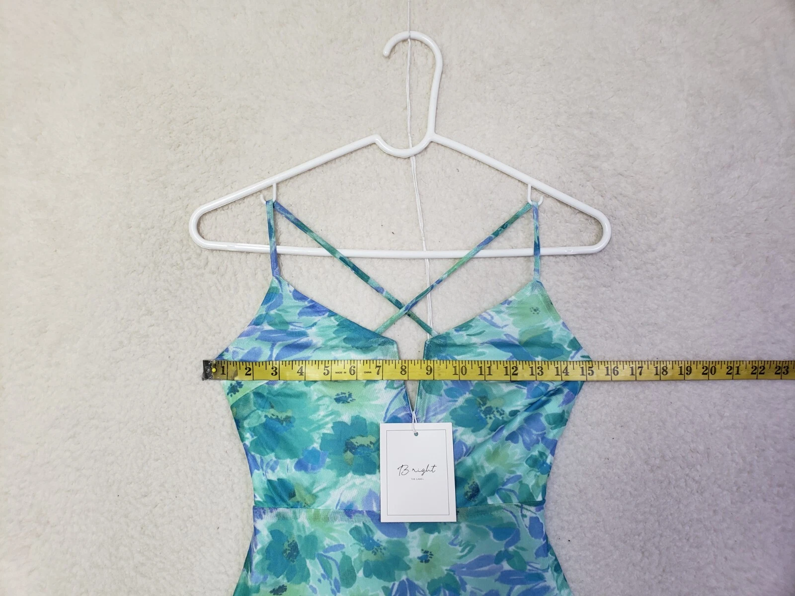 PALM ANGELS Abito donna B.right extra small verde flora chiffon spaghetti manica cambio maxi