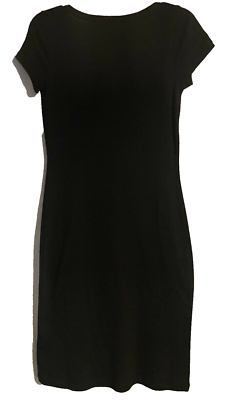 LAUREN RALPH LAUREN Women's Black Midi Cotton T-Shirt Dress Lace Detail-  Size XS | eBay
