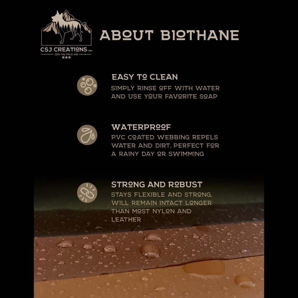 Biothane Hands Free Leash w/Flat Traffic Handle 5/8" width 5.5' length - Image 4 of 4