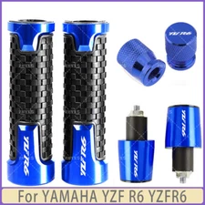 Blue - For YAMAHA YZF R6 YZFR6 Motorcycle Handlebar Grips Bar End Cap Tire Valve