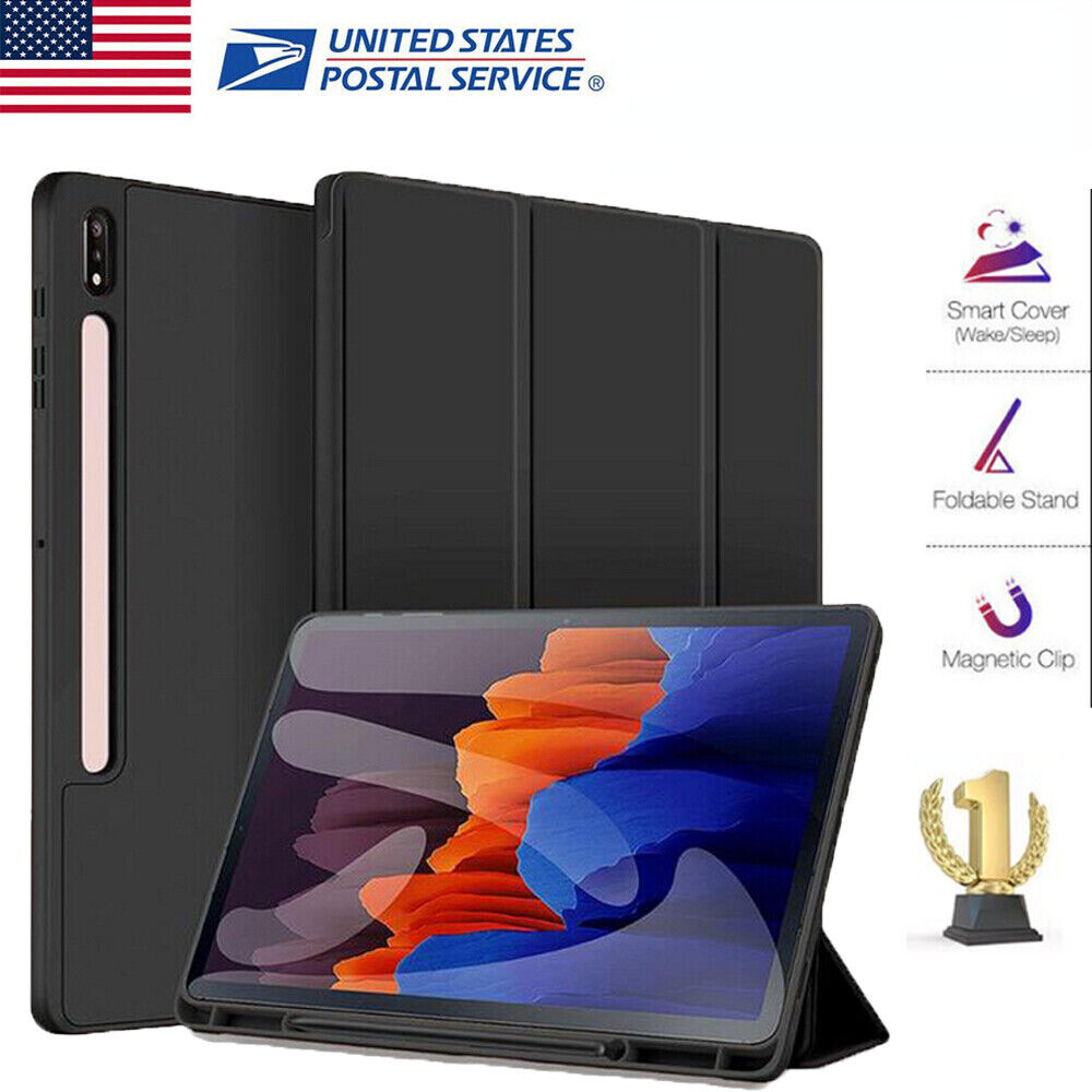 For Samsung Galaxy Tab s6 Lite Leather Folio Cover Holder Cover Pencil  Clip