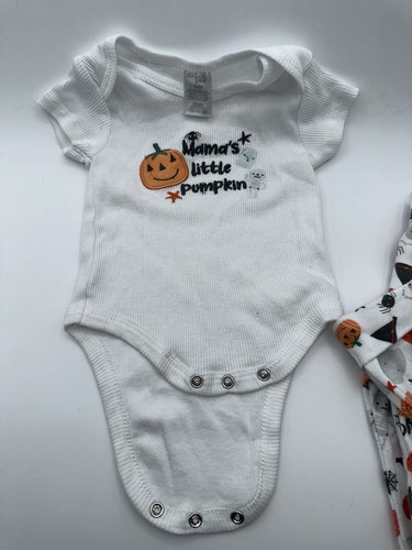 Carter’s 3PCS SET Pants Hat Outfit “Mamas Little Pumpkin” Halloween 0-3M - Picture 4 of 5