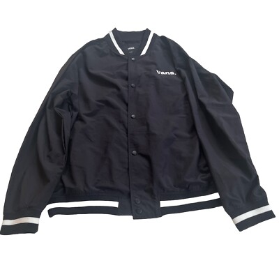 Vans Offical Black Mens Button Up Jacket Size Large Tags New | eBay