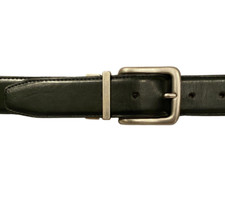 Mens Faux Leather Reversible brown or black belt size 34-36" Silver Buckle