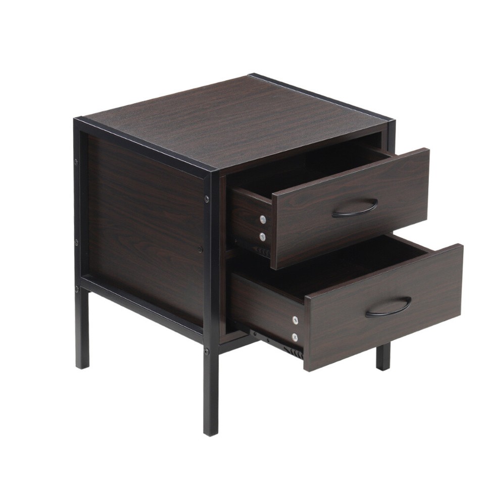 Modern Nightstand Drawer Storage Chest Bedside Wood Sofa Side