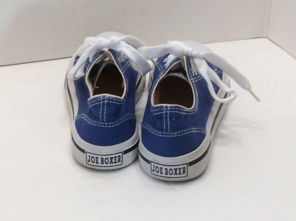 JOE BOXER. Zapatillas deportivas clásicas azules de caña baja para niños jóvenes niños niñas talla 1 Foto 3 de 4
