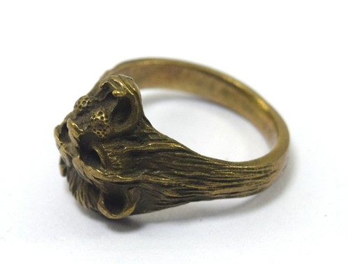 Antique Lion's Head Ring With Naturalistic Design Great Gift Article. G13-17 - 第 3/10 張圖片