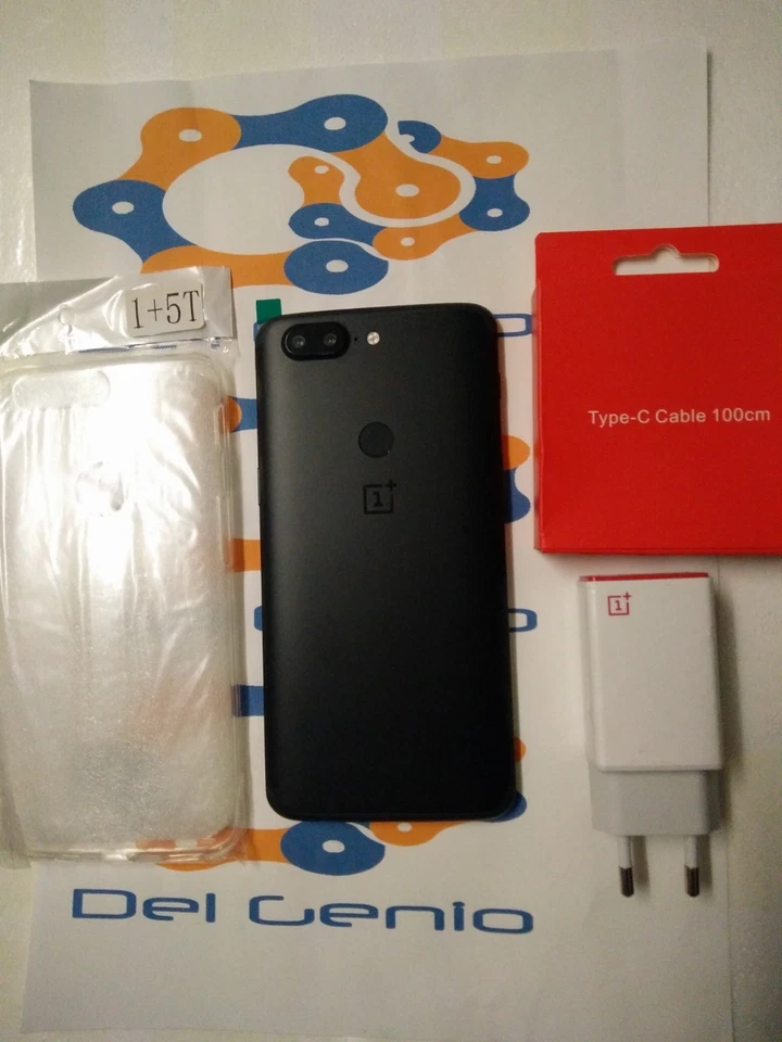 ONEPLUS 5T A5010 DUAL SIM LTE 8GB + 128GB Midnight Black Stock ITALIA GRADE AAA+ - Immagine 2 di 4