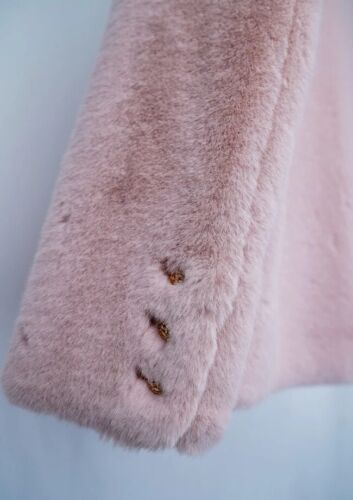 Chaqueta rosa piel sintética suave premium con bolsillos talla XL - Imagen 5 de 6