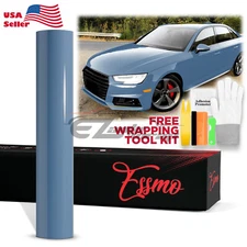 ESSMO PET Super Gloss Porcelain Blue Vehicle Vinyl Wrap Decal Glossy Like Paint