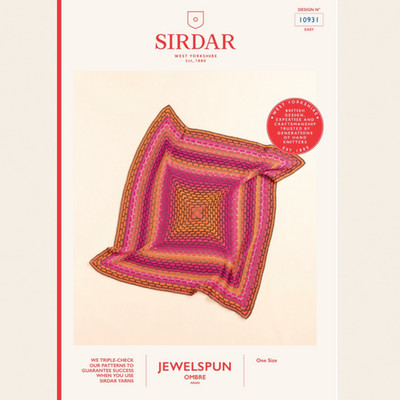 Sirdar Jewelspun Aran Ombre Häkelanleitung - 10931 Decke