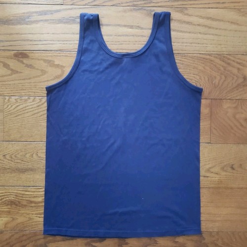 Tank JERZEES vintage anni 90 Università del Michigan muscolo alto cotone blu medio - Foto 5 di 7