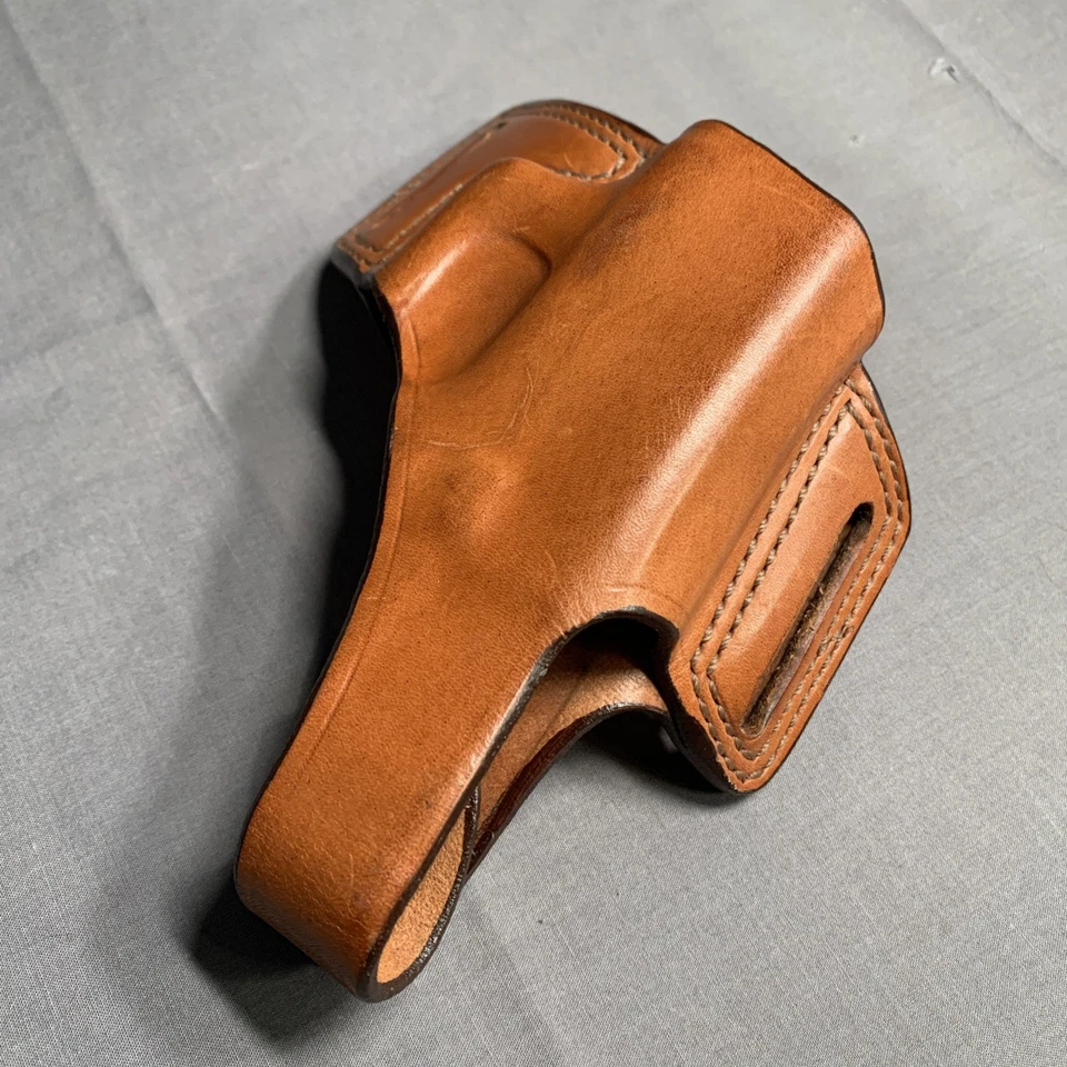 Bianchi Brown Leather Belt Loop Snap Holster Bianchi #5 Glock 17 Stamped - Image 3 of 4