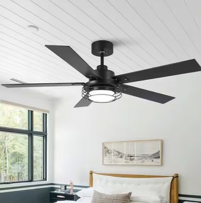 PARROT UNCLE 52 IN''  INTEGRATED LED FAN LIGHT REMOTE CONTROL - BROWN/BLACK