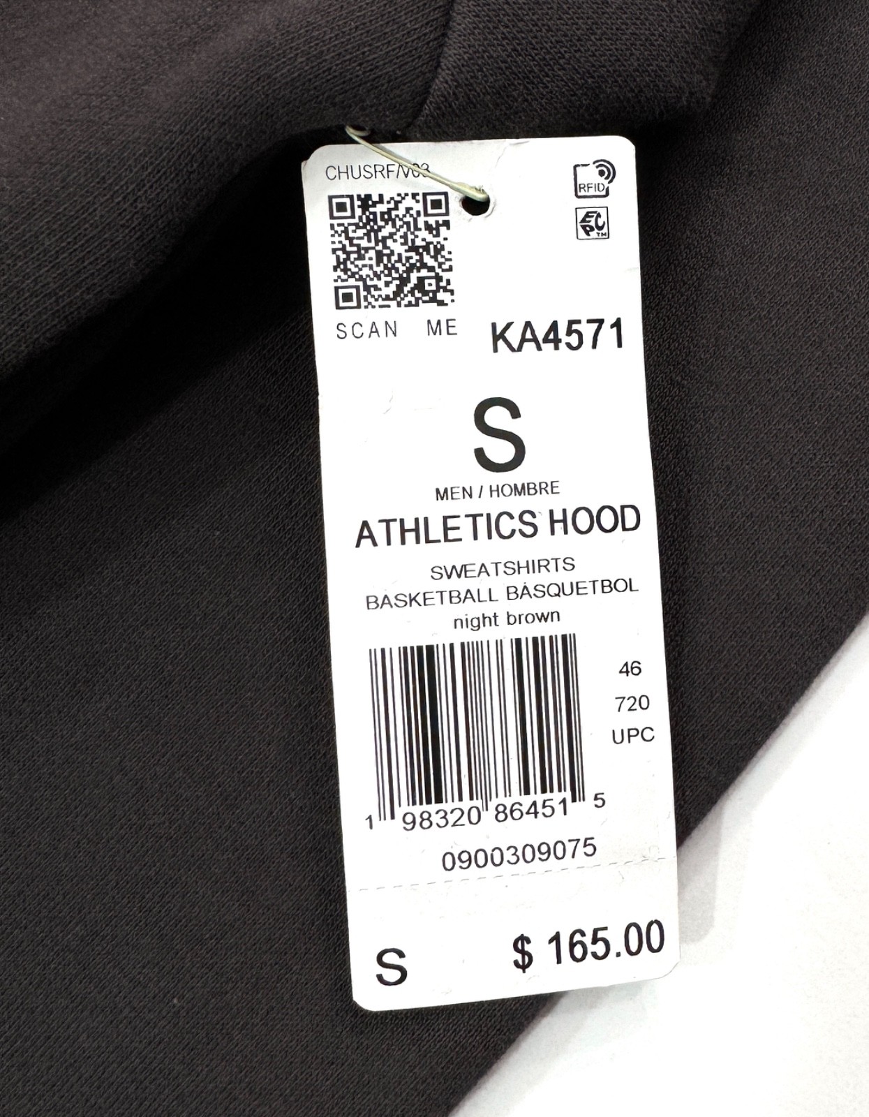 Adidas Fear Of God Athletics Fleece Hoodie Night Brown KA4571 Mens Small thumbnail 5