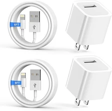 iPhone Charger,[MFi Certified] 2Pack 6FT Lightning Cable Data Sync White 