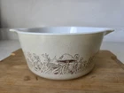 Vintage Pyrex Forest Fancies Mushroom Casserole Dish Bowl 474-B W/O Lid 1.5 EUC