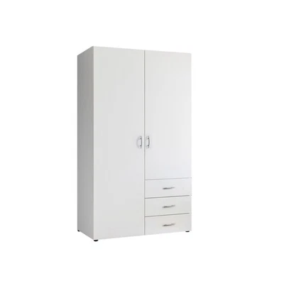 AVANTI TRENDSTORE Armadio MOLISE 2 ante battenti e 3 cassetti in laminato bianco, LAP 101x176x51cm